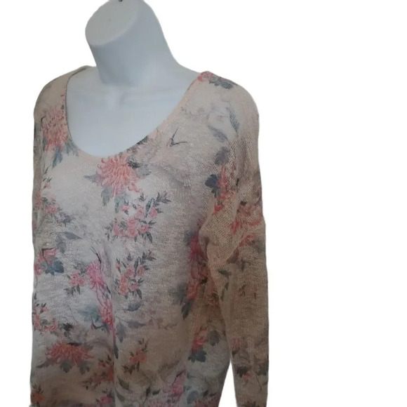 Ginger G Knit High Low Shirt, Floral, M - Picture 4 of 9